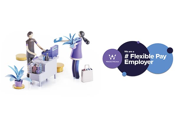 Wagestream banner with the text 'We are a #Flexible Pay Employer'.