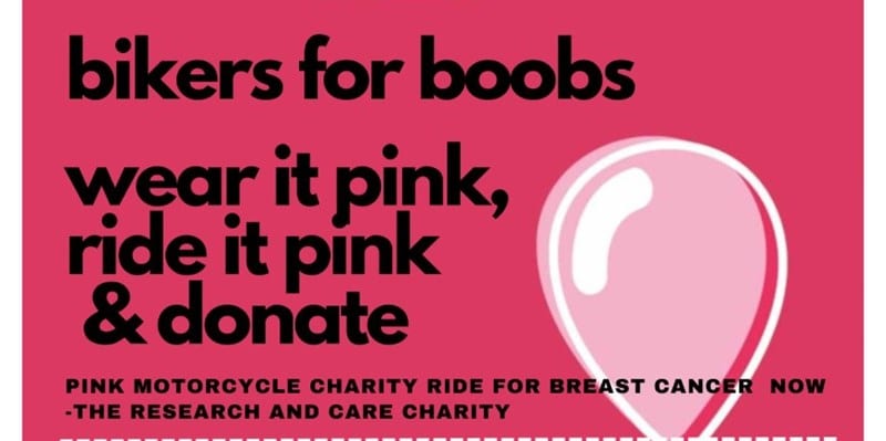bikers for boobs charity poster breast cancer now