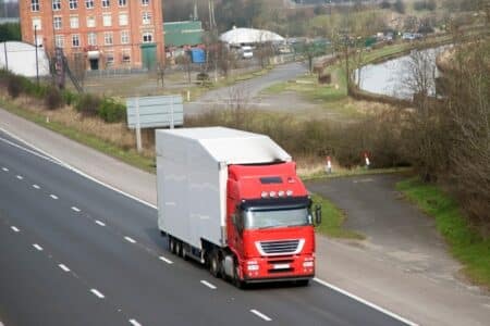hgv lorry on road
